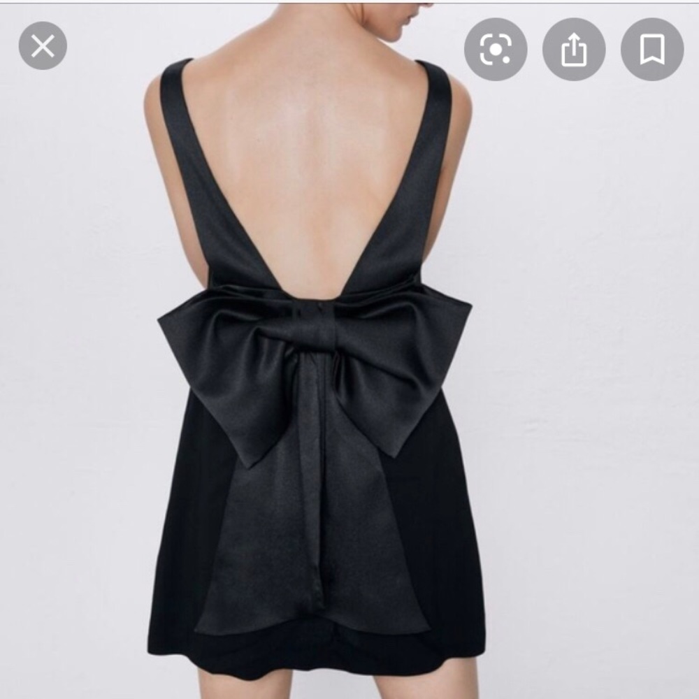 Zara mini dress with giant bow size M black